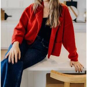 NEW MIKAROSE button front cardigan in ribbon red